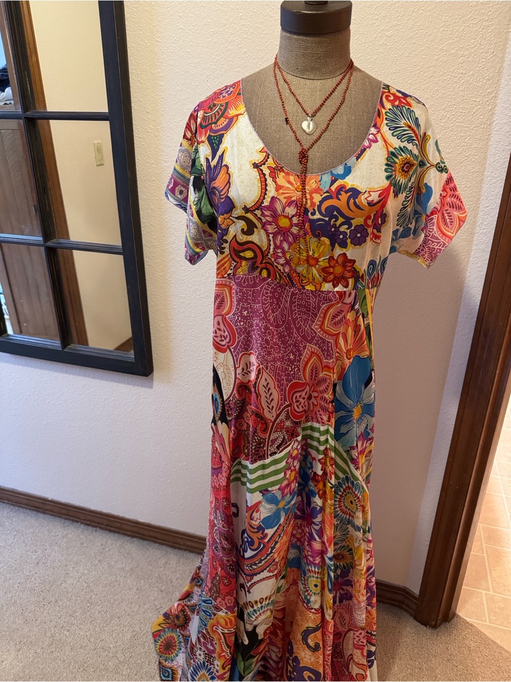 Fabulous Johnny Was Bohemian Vibrant Floral Patchwork Maxi Dress-NWT - Picture 6 of 9